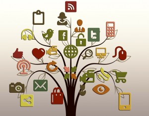 social media icons tree